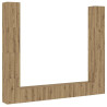 Muebles de TV de pared 6 uds madera ingeniería roble artesanal 2