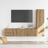 Muebles de TV de pared 3 uds madera ingeniería roble artesanal 3