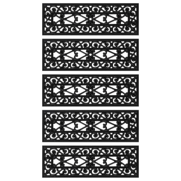 Tapetes de escada 5 pcs 25x75 cm borracha M 3