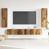 Muebles de TV de pared 4 uds madera vieja madera de ingeniería 3