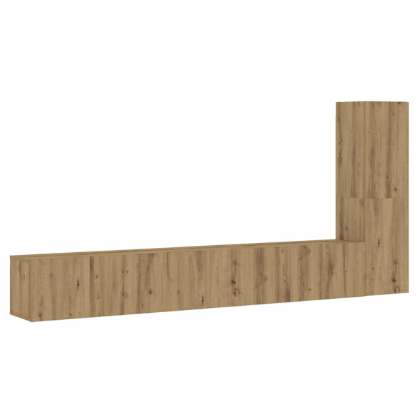 Muebles de TV de pared 3 uds madera ingeniería roble artesanal M 2