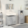 Set muebles de baño 2 piezas madera contrachapada gris hormigón 3
