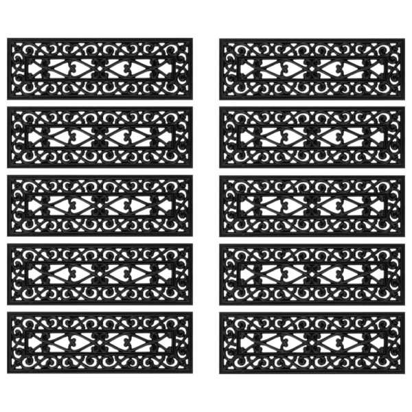 Tapetes para degraus de escada 10 pcs 25x75 cm borracha M 3