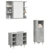 Set muebles de baño 2 piezas madera contrachapada gris hormigón 1