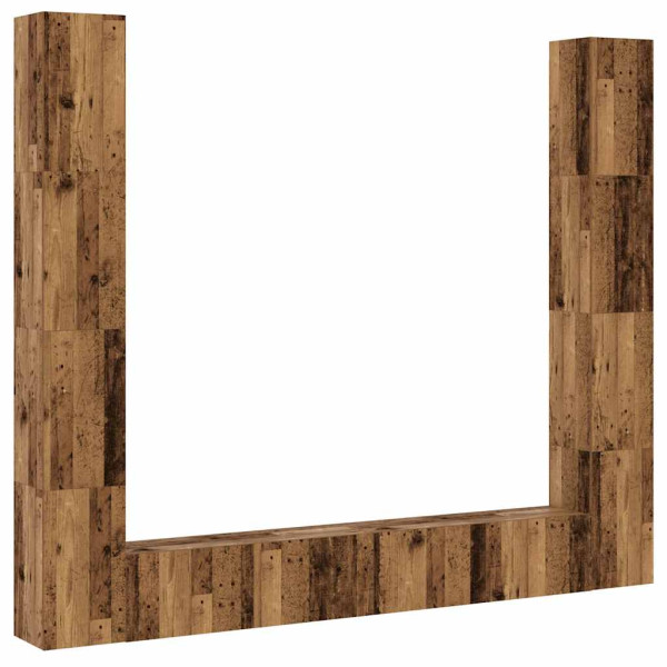 Muebles de TV de pared 6 uds madera vieja madera de ingeniería M 2
