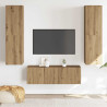 Muebles de TV de pared 3 uds madera ingeniería roble artesanal 3
