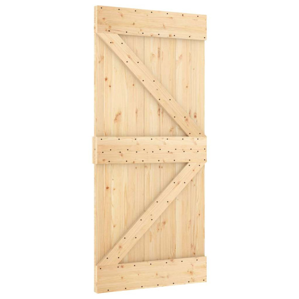 Puerta corredera con herrajes madera maciza de pino 95x210 cm M 3