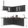 Mueble de cocina Kalmar negra 11 piezas madera contrachapada 1