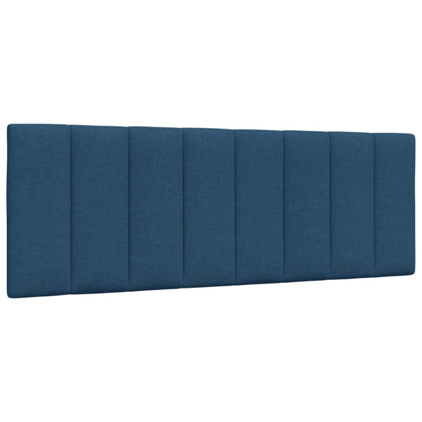 Cabecero de cama acolchado tela azul 140 cm D