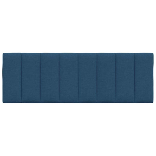 Cabecero de cama acolchado tela azul 140 cm M 4