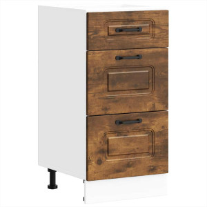 Mueble bajo de cocina Kalmar de madera ingeniería roble ahumado H