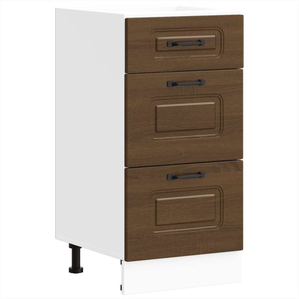 Mueble bajo de cocina Kalmar madera ingeniería de roble marrón M 2