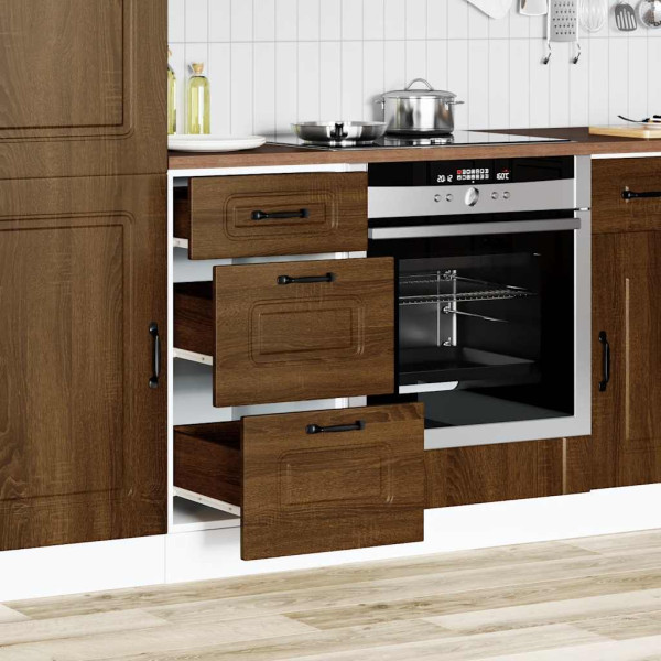 Mueble bajo de cocina Kalmar madera ingeniería de roble marrón M 3
