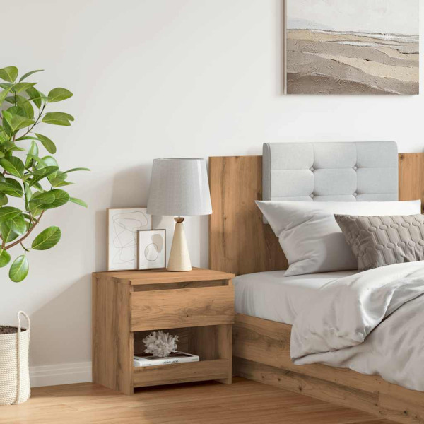 Mesita de noche madera de ingeniería roble artisian 40x30x39 cm M 3