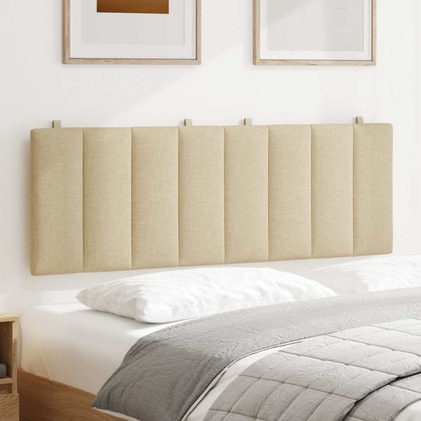 Cabecero de cama acolchado tela crema 140 cm M 3