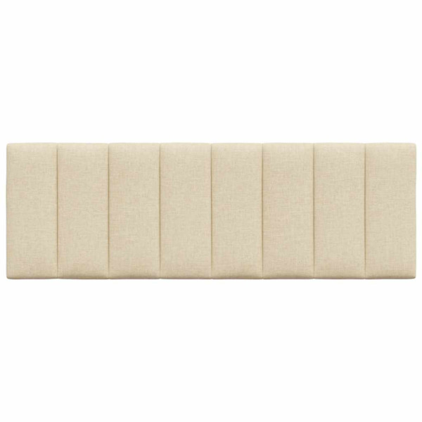 Cabecero de cama acolchado tela crema 140 cm M 4