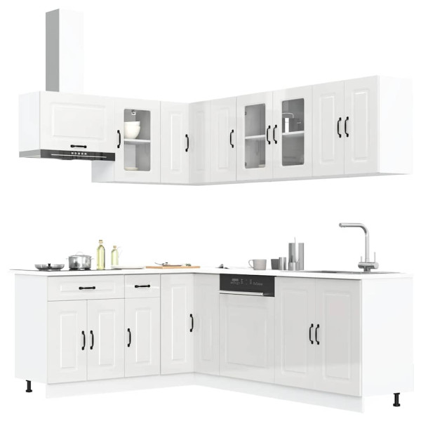 Mueble cocina Kalmar blanco brillo 11 pzas madera contrachapada D