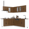 Mueble cocina Kalmar roble marrón 11 pzas madera contrachapada 1