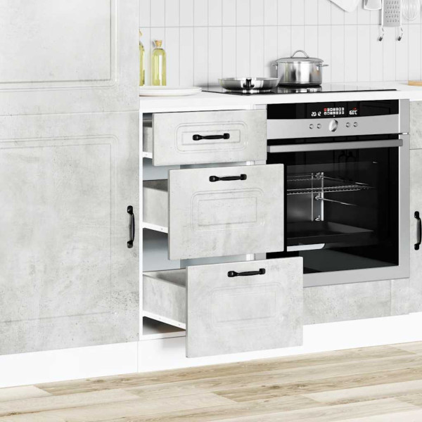 Mueble bajo de cocina Kalmar madera de ingeniería gris hormigón M 3