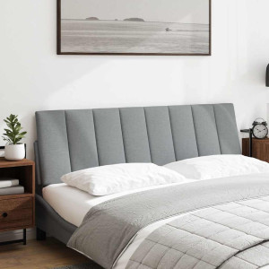 Cabecero de cama acolchado tela gris claro 160 cm H