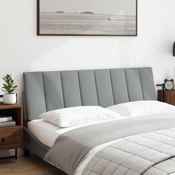 Cabecero de cama acolchado tela gris claro 160 cm M 2