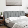 Cabecero de cama acolchado tela gris claro 160 cm 2