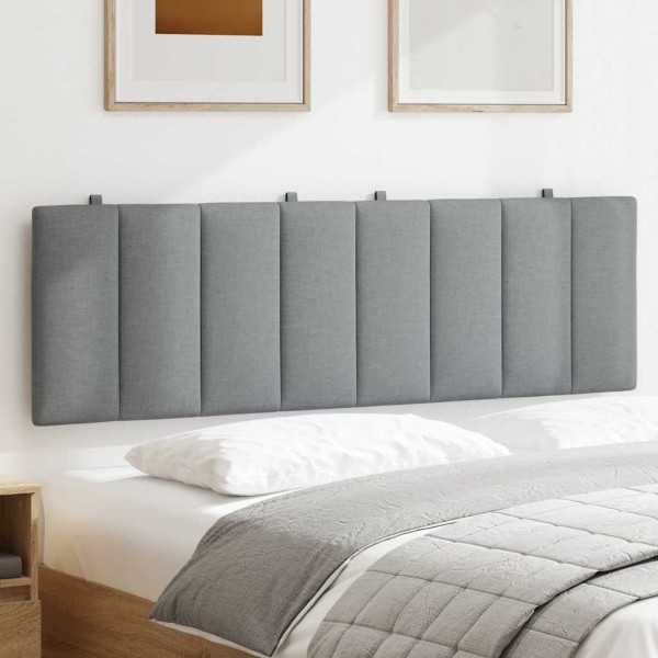 Cabecero de cama acolchado tela gris claro 160 cm M 3