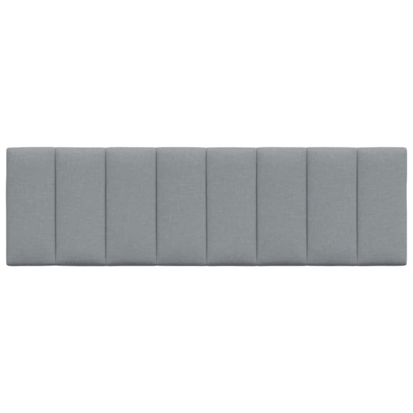 Cabecero de cama acolchado tela gris claro 160 cm M 4
