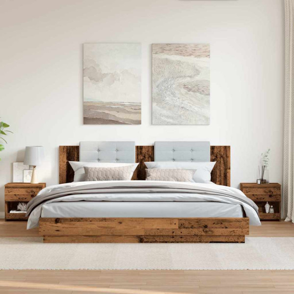 Mesas de cabeceira 2pcs 40x30x39cm deriv. madeira madeira velha M 3