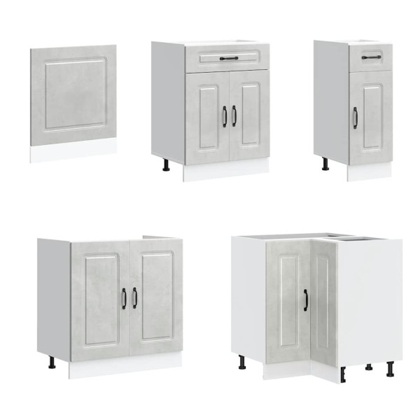 11 peças armário de cozinha conjunto Kalmar concreto cinza M 4