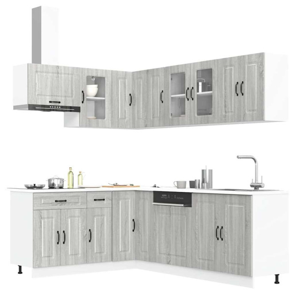 Mueble cocina Kalmar sonoma gris 11 pzas madera contrachapada D