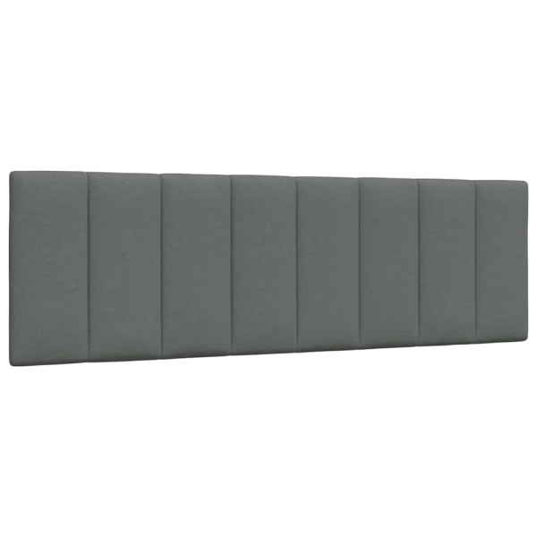Cabecero de cama acolchado tela gris oscuro 160 cm D