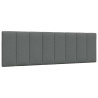 Cabecero de cama acolchado tela gris oscuro 160 cm 1