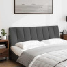 Cabecero de cama acolchado tela gris oscuro 160 cm 2