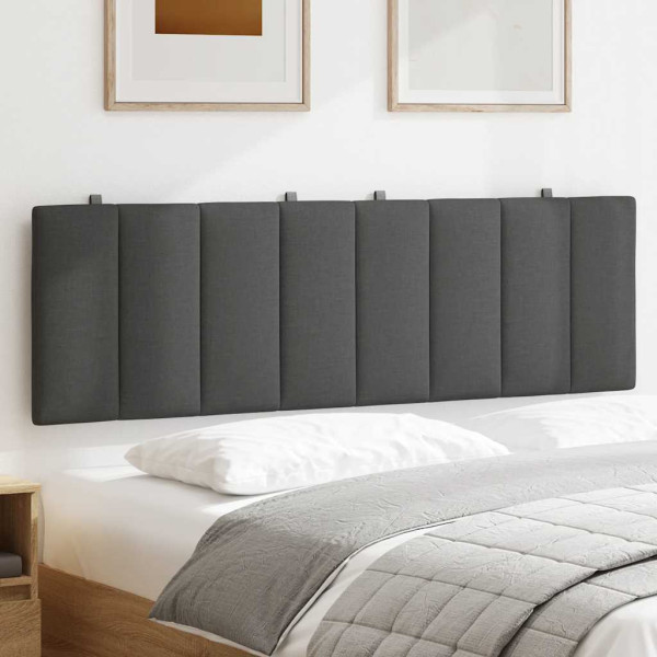 Cabecero de cama acolchado tela gris oscuro 160 cm M 3