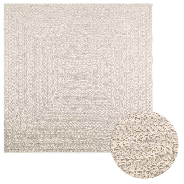 Alfombra ZIZUR apariencia yute interior exterior crema D