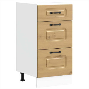 Mueble bajo de cocina Kalmar roble artesanal madera ingeniería H