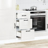 Mueble bajo cocina Kalmar madera ingeniería blanca alto brillo 3