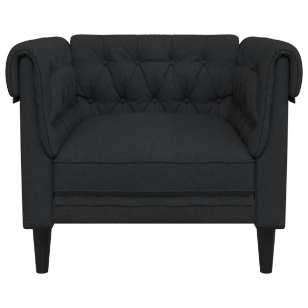 Sillón Chesterfield de tela negro M 4