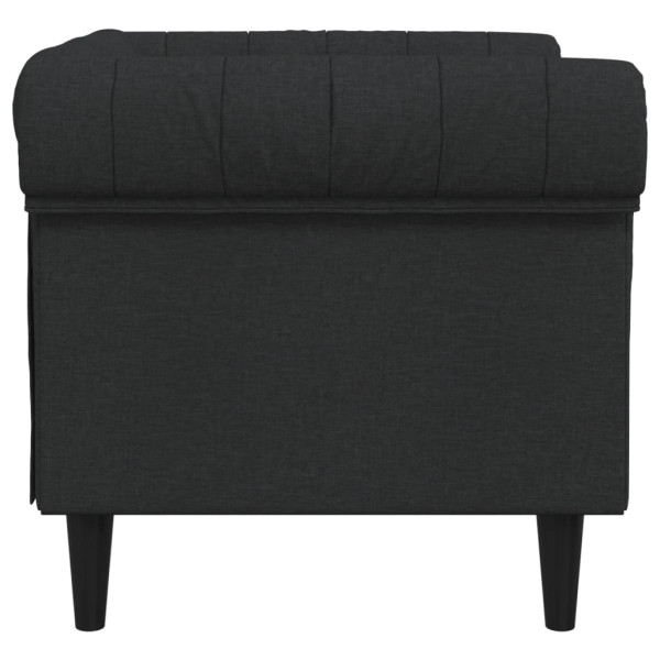 Sillón Chesterfield de tela negro M 5