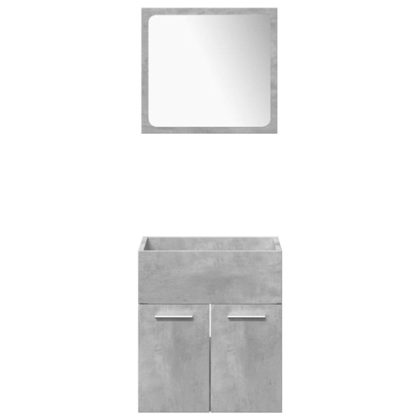 Set muebles de baño 5 piezas madera ingeniería gris hormigón M 5