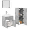 Juego muebles de baño 4 pzas madera contrachapada gris hormigón 1