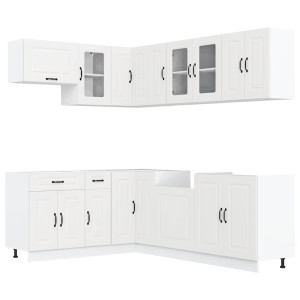 Mueble de cocina Kalmar blanco 11 piezas madera contrachapada H