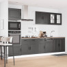 Mueble de cocina Kalmar negra 7 piezas madera contrachapada 3