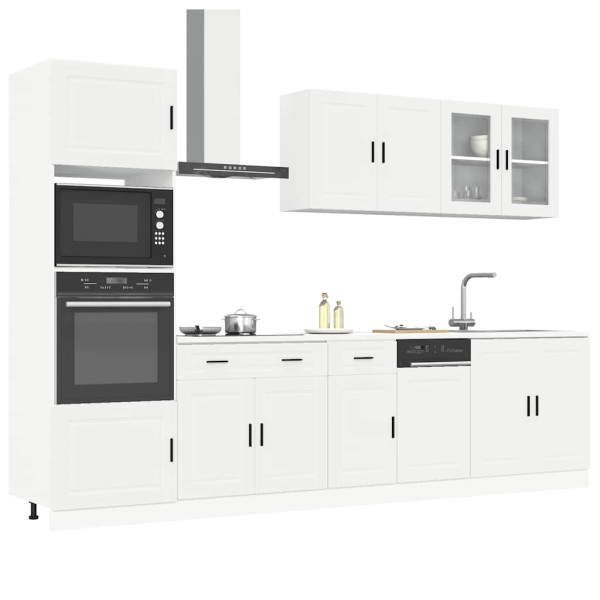 Mueble de cocina Kalmar blanco 7 piezas madera contrachapada D