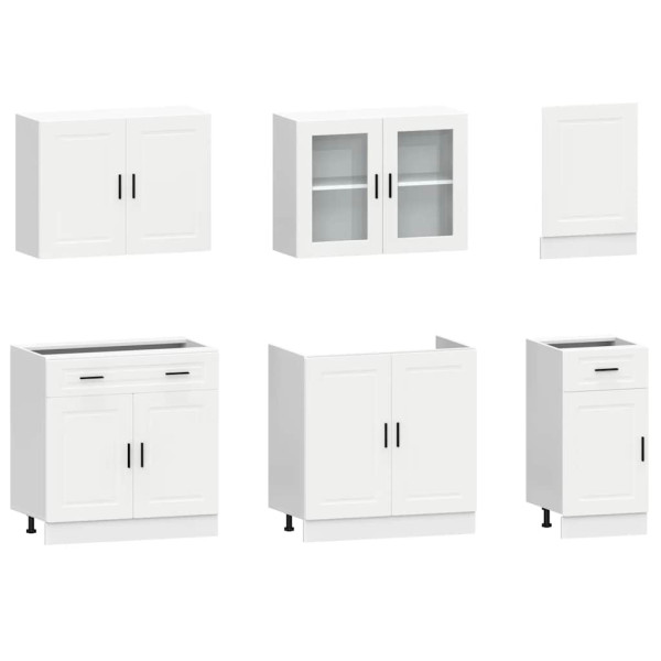 Mueble de cocina Kalmar blanco 7 piezas madera contrachapada M 4