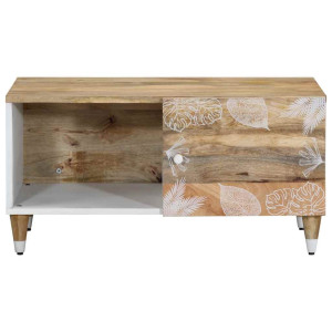 Mesa de centro de madera maciza de mango 80x50x40 cm H