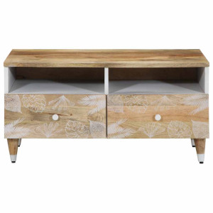 Mesa de centro de madera maciza mango 80x54x40 cm H