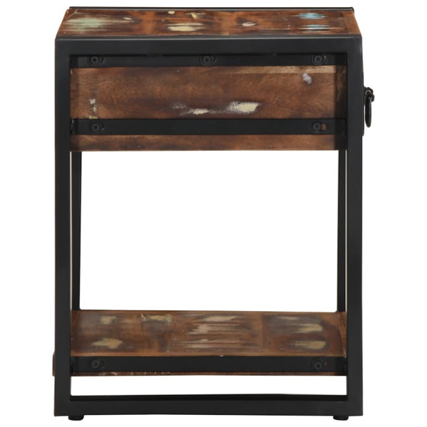 Mesa lateral multicor 40x40x50 cm madeira maciça recuperada M 4