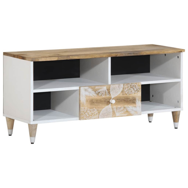 Mueble de TV madera maciza de mango 100x33.5x46 cm D